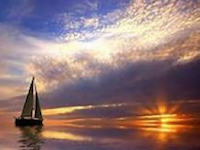 sailboat at sunset